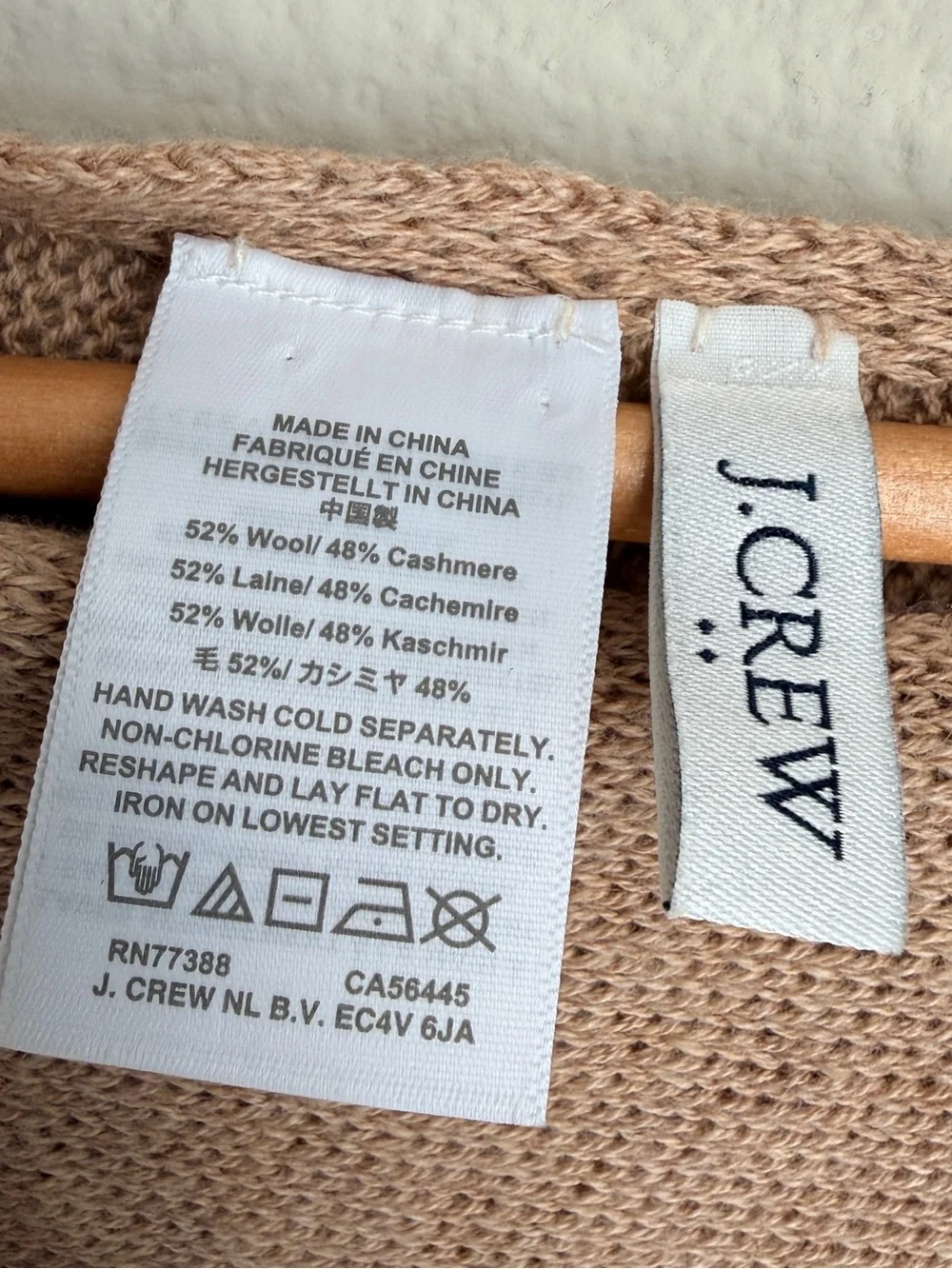 J.Crew Women's Asymmetrical cashmere Wool Poncho Sweater - Camel One Size